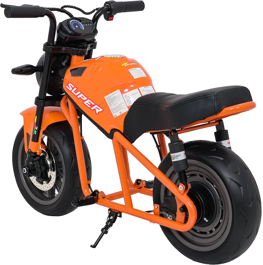 Vaikiškas elektrinis motociklas su 300W varikliu, LED žibintais, Bluetooth, nuo 3 metų, juodas