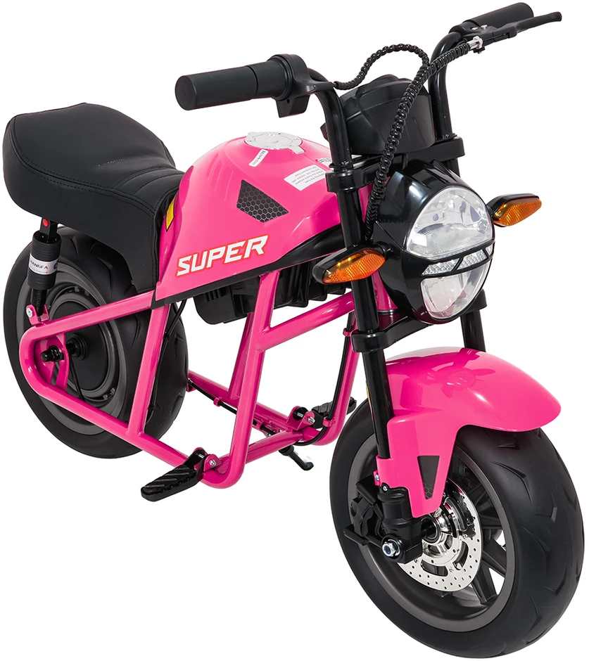 Vaikiškas elektrinis motociklas su 300W varikliu, LED žibintais, Bluetooth, nuo 3 metų, juodas