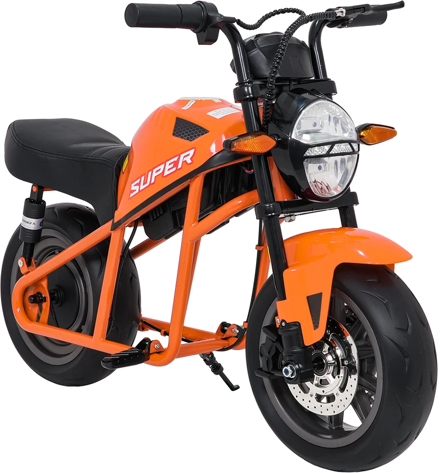 Vaikiškas elektrinis motociklas su 300W varikliu, LED žibintais, Bluetooth, nuo 3 metų, juodas