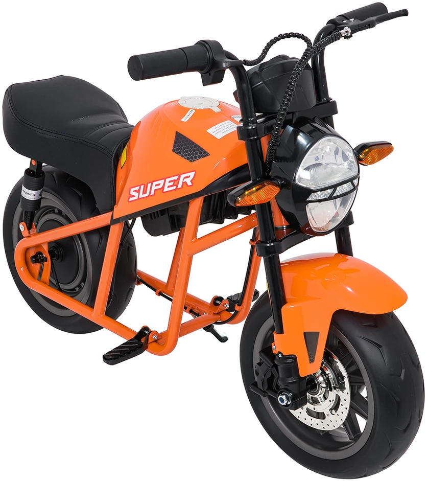 Vaikiškas elektrinis motociklas su 300W varikliu, LED žibintais, Bluetooth, nuo 3 metų, juodas