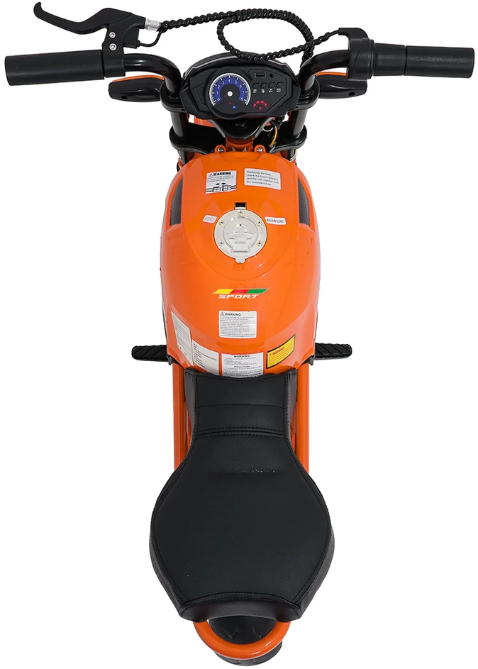Vaikiškas elektrinis motociklas su 300W varikliu, LED žibintais, Bluetooth, nuo 3 metų, juodas