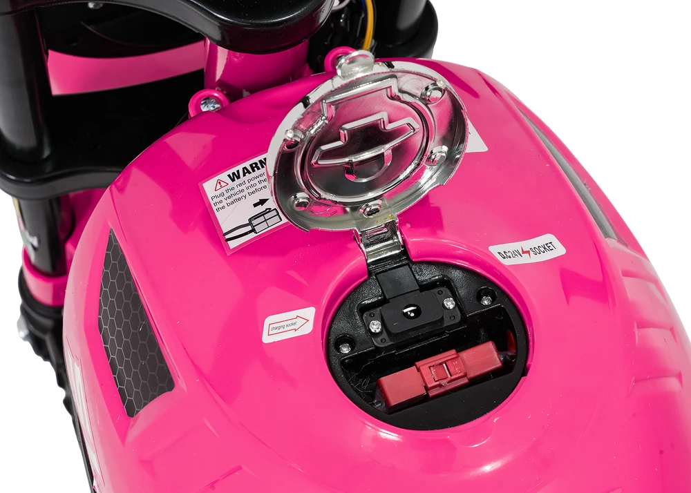 Vaikiškas elektrinis motociklas su 300W varikliu, LED žibintais, Bluetooth, nuo 3 metų, juodas