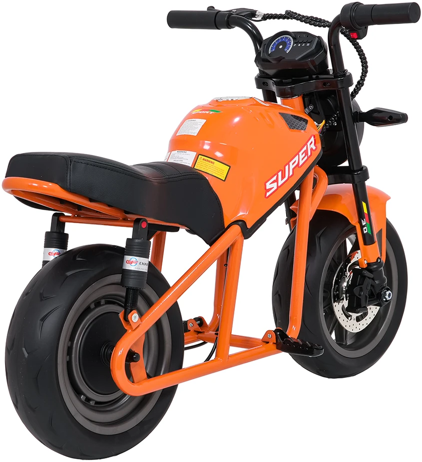 Vaikiškas elektrinis motociklas su 300W varikliu, LED žibintais, Bluetooth, nuo 3 metų, juodas