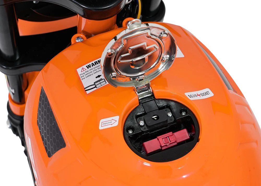 Vaikiškas elektrinis motociklas su 300W varikliu, LED žibintais, Bluetooth, nuo 3 metų, juodas