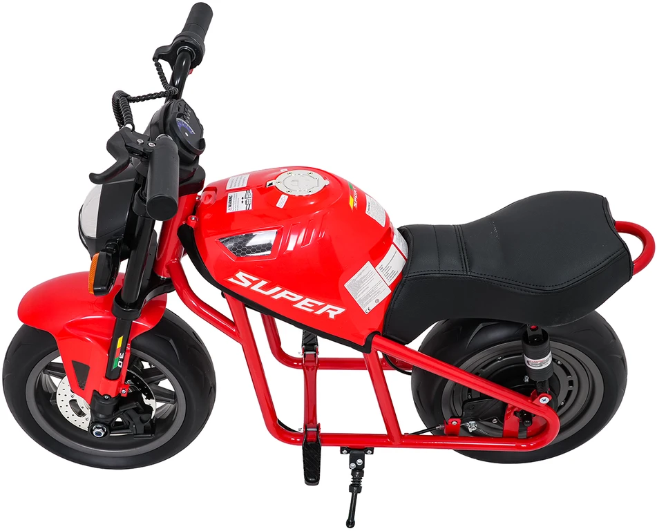 Vaikiškas elektrinis motociklas su 300W varikliu, LED žibintais, Bluetooth, nuo 3 metų, juodas