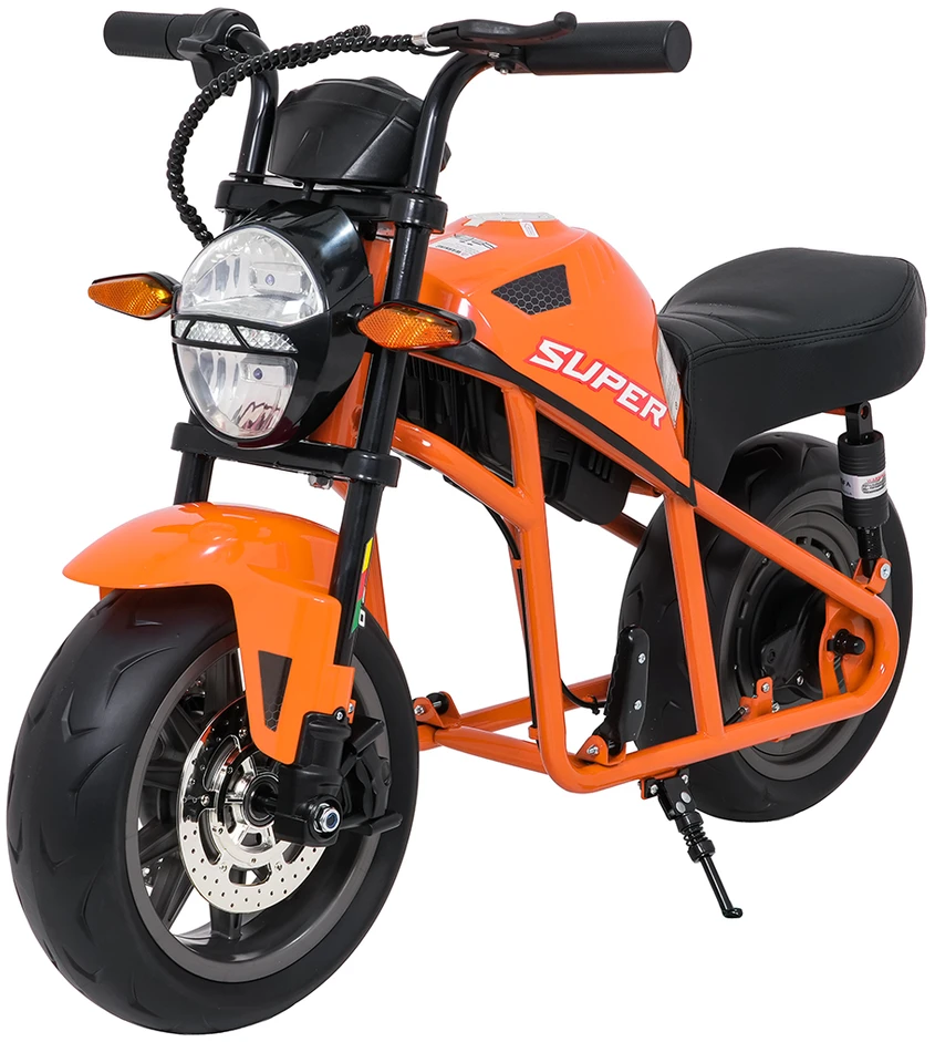 Vaikiškas elektrinis motociklas su 300W varikliu, LED žibintais, Bluetooth, nuo 3 metų, juodas