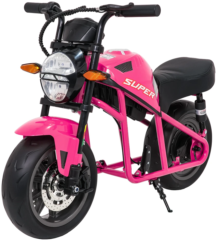 Vaikiškas elektrinis motociklas su 300W varikliu, LED žibintais, Bluetooth, nuo 3 metų, juodas