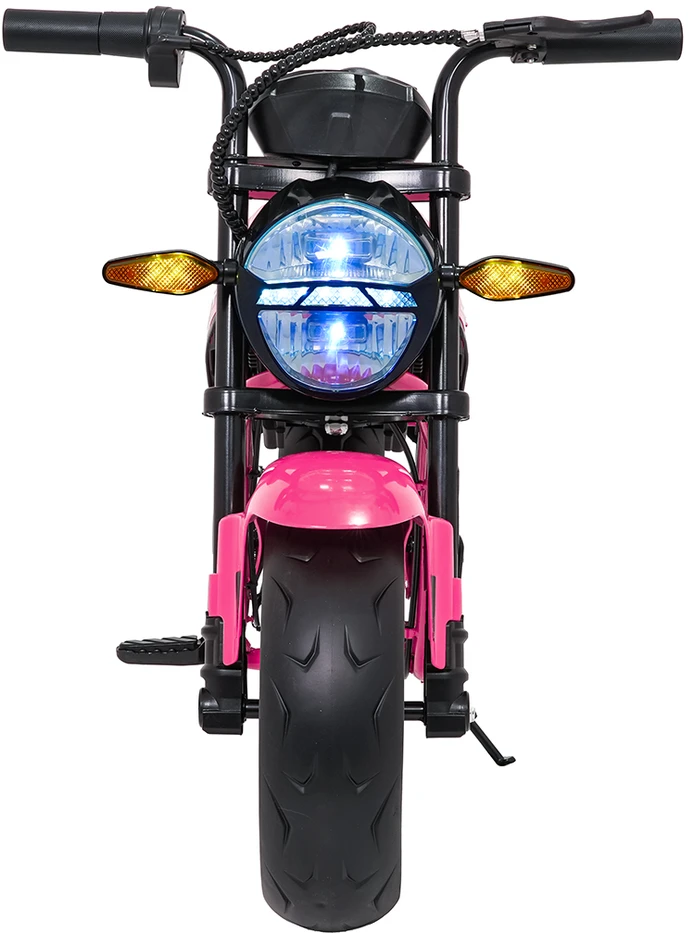 Vaikiškas elektrinis motociklas su 300W varikliu, LED žibintais, Bluetooth, nuo 3 metų, juodas