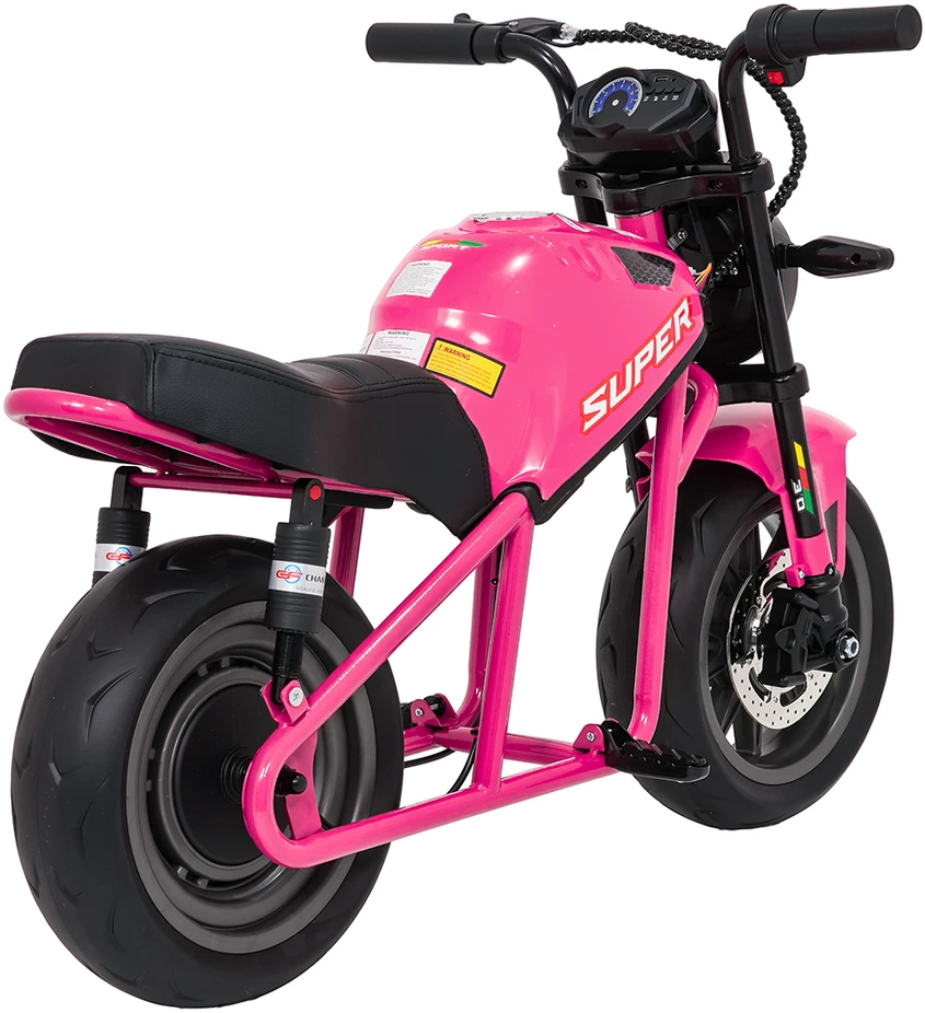 Vaikiškas elektrinis motociklas su 300W varikliu, LED žibintais, Bluetooth, nuo 3 metų, juodas