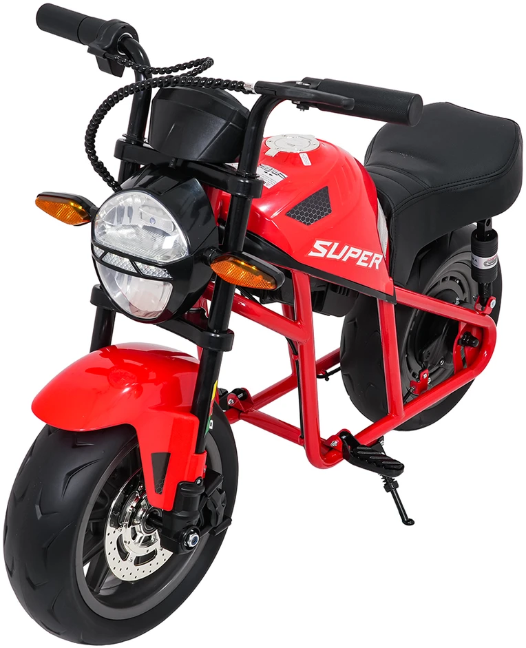 Vaikiškas elektrinis motociklas su 300W varikliu, LED žibintais, Bluetooth, nuo 3 metų, juodas