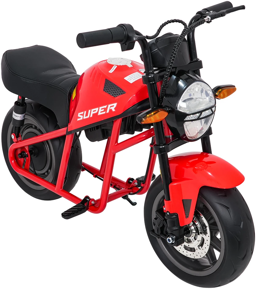 Vaikiškas elektrinis motociklas su 300W varikliu, LED žibintais, Bluetooth, nuo 3 metų, juodas