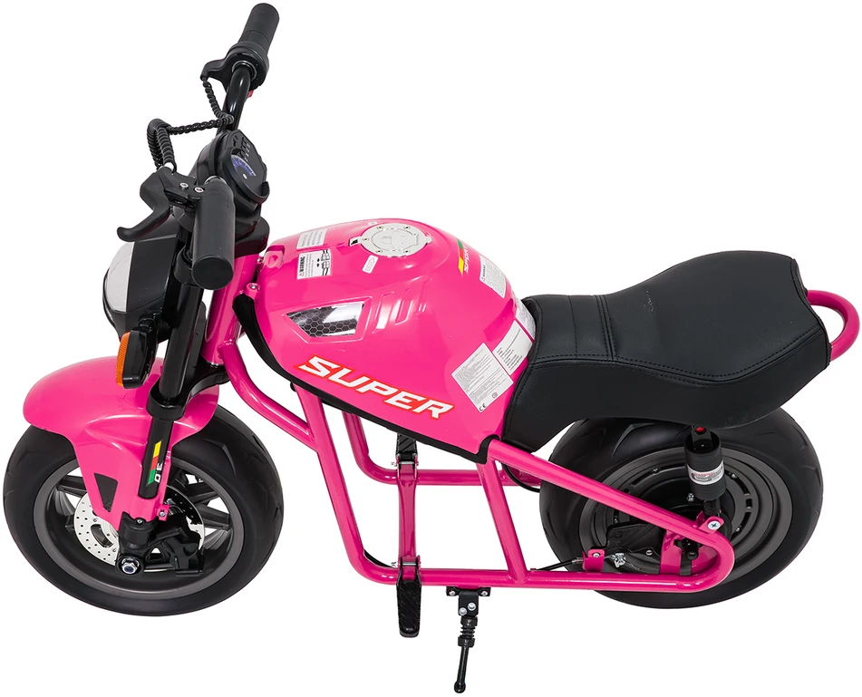 Vaikiškas elektrinis motociklas su 300W varikliu, LED žibintais, Bluetooth, nuo 3 metų, juodas