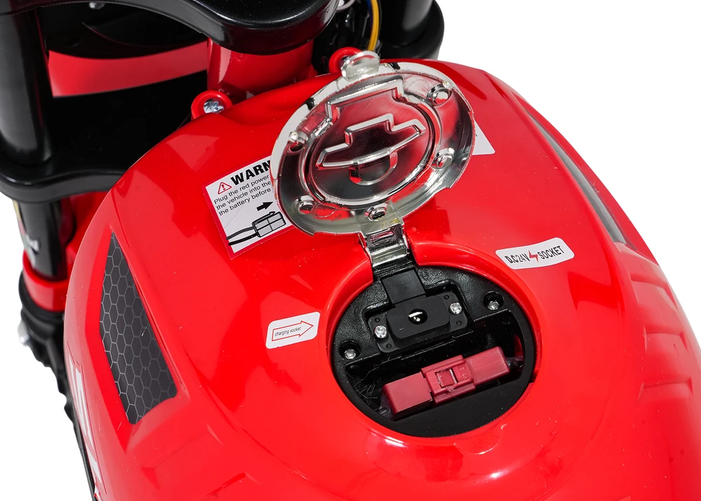 Vaikiškas elektrinis motociklas su 300W varikliu, LED žibintais, Bluetooth, nuo 3 metų, juodas