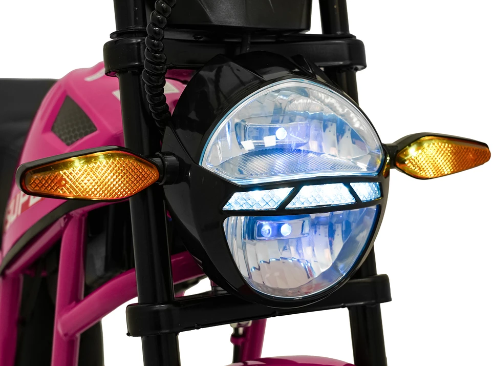 Vaikiškas elektrinis motociklas su 300W varikliu, LED žibintais, Bluetooth, nuo 3 metų, juodas