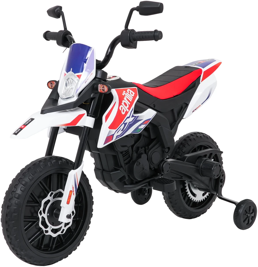 Vaikiškas elektrinis motoroleris Aprilia RX su LED žibintais ir Bluetooth, nuo 3 metų