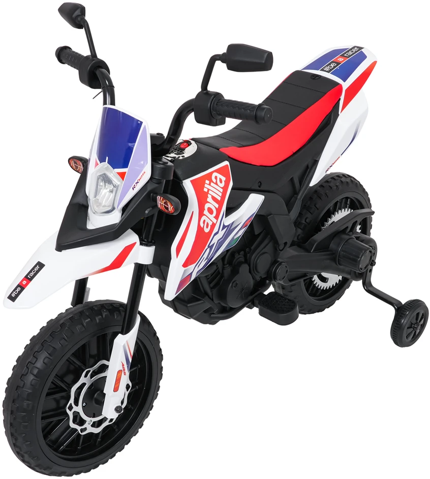 Vaikiškas elektrinis motoroleris Aprilia RX su LED žibintais ir Bluetooth, nuo 3 metų