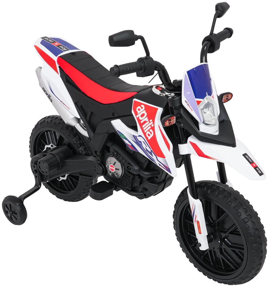 Vaikiškas elektrinis motoroleris Aprilia RX su LED žibintais ir Bluetooth, nuo 3 metų