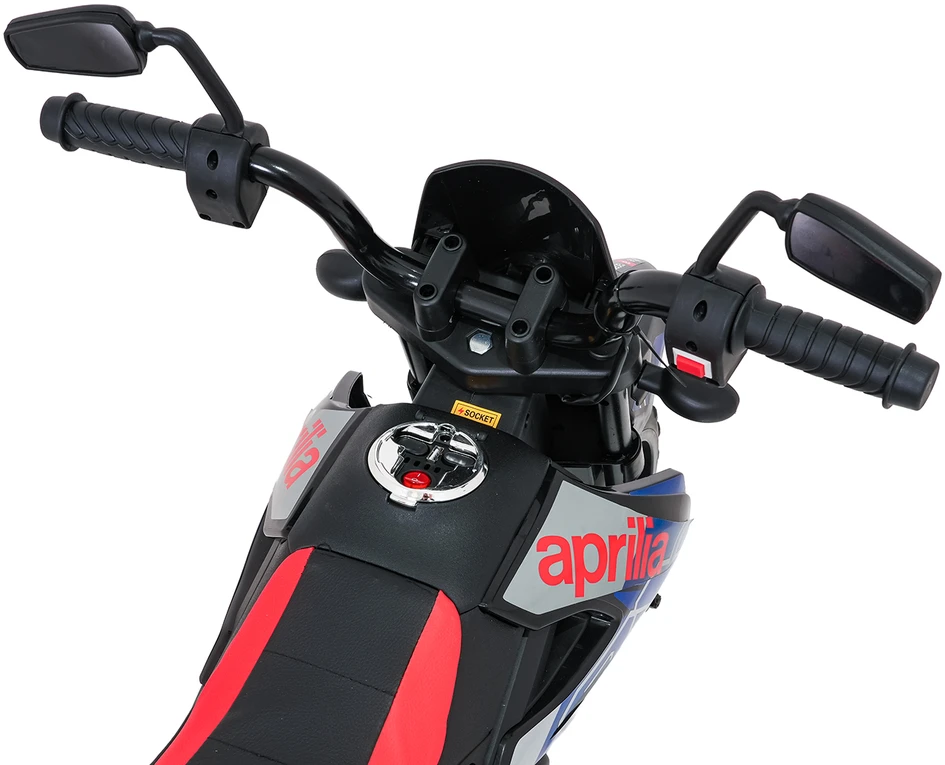 Vaikiškas elektrinis motoroleris Aprilia RX su LED žibintais ir Bluetooth, nuo 3 metų