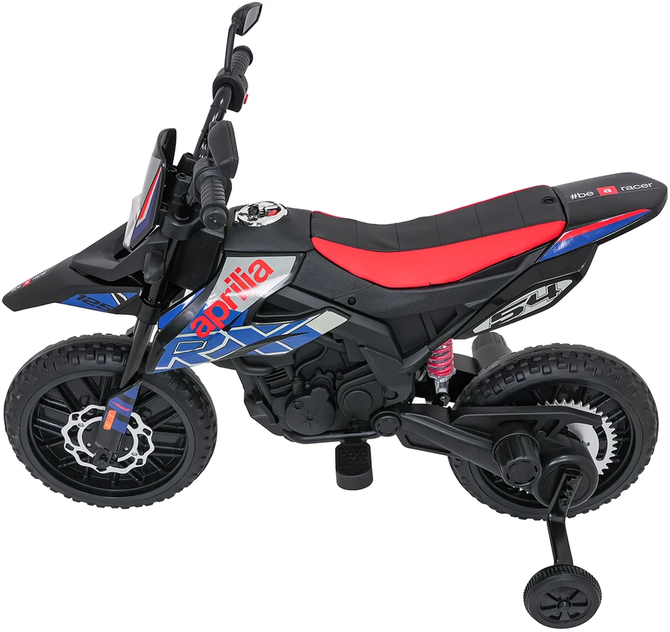 Vaikiškas elektrinis motoroleris Aprilia RX su LED žibintais ir Bluetooth, nuo 3 metų