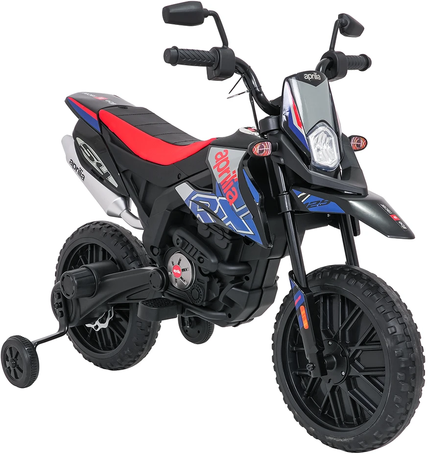 Vaikiškas elektrinis motoroleris Aprilia RX su LED žibintais ir Bluetooth, nuo 3 metų