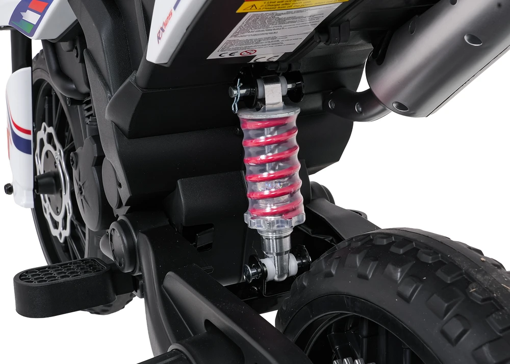 Vaikiškas elektrinis motoroleris Aprilia RX su LED žibintais ir Bluetooth, nuo 3 metų
