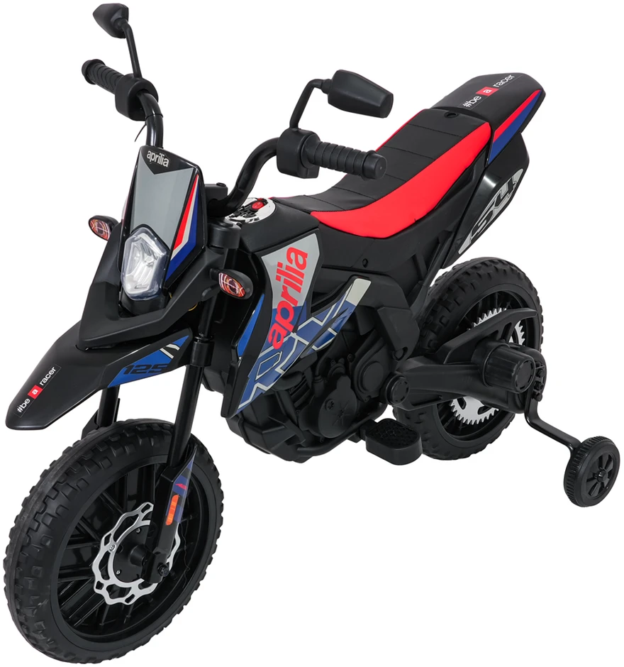 Vaikiškas elektrinis motoroleris Aprilia RX su LED žibintais ir Bluetooth, nuo 3 metų