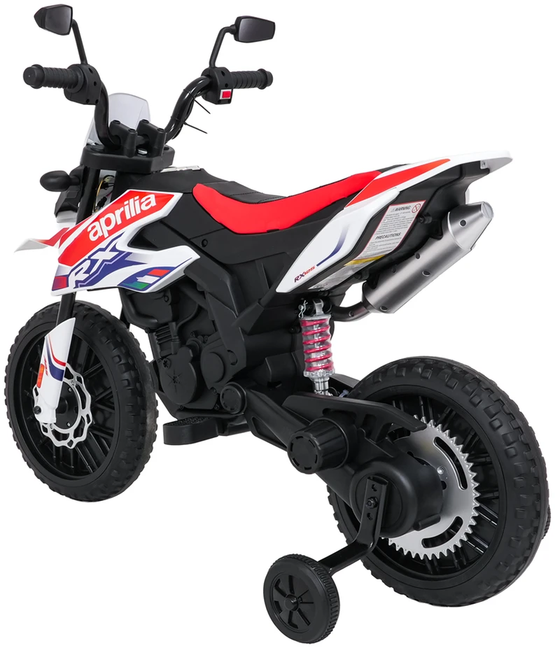 Vaikiškas elektrinis motoroleris Aprilia RX su LED žibintais ir Bluetooth, nuo 3 metų