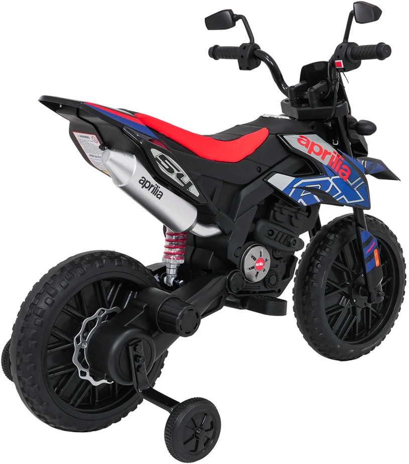 Vaikiškas elektrinis motoroleris Aprilia RX su LED žibintais ir Bluetooth, nuo 3 metų