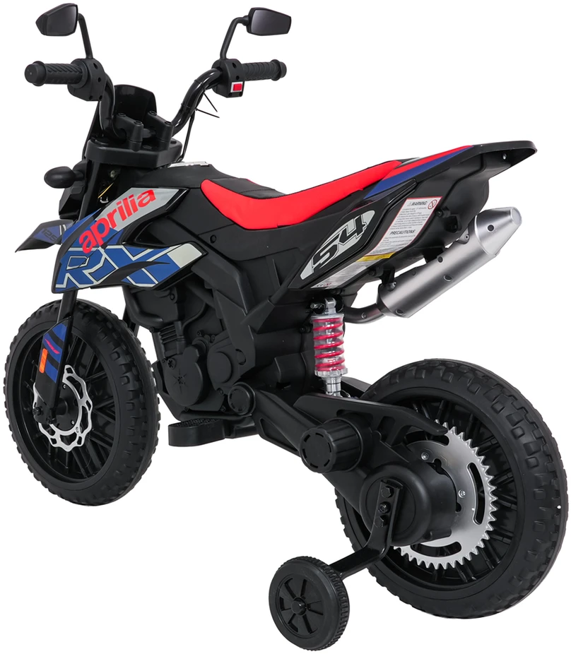 Vaikiškas elektrinis motoroleris Aprilia RX su LED žibintais ir Bluetooth, nuo 3 metų