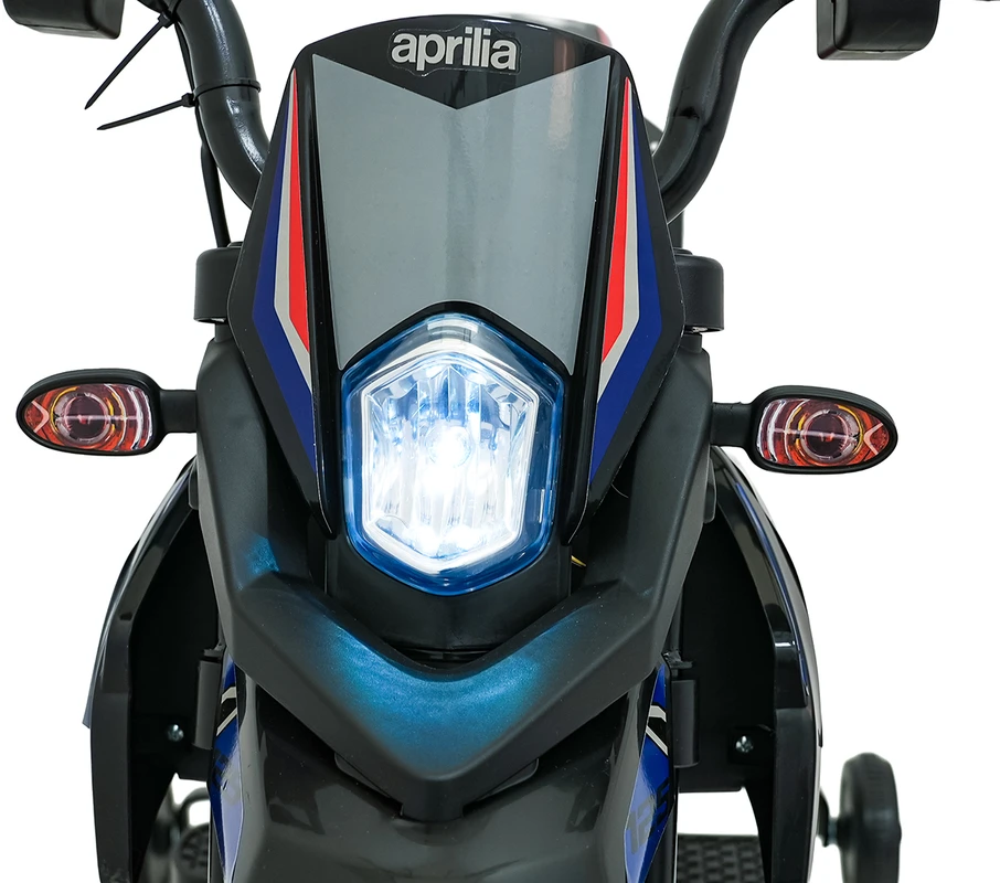 Vaikiškas elektrinis motoroleris Aprilia RX su LED žibintais ir Bluetooth, nuo 3 metų