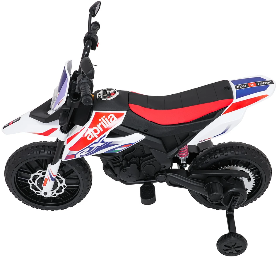 Vaikiškas elektrinis motoroleris Aprilia RX su LED žibintais ir Bluetooth, nuo 3 metų
