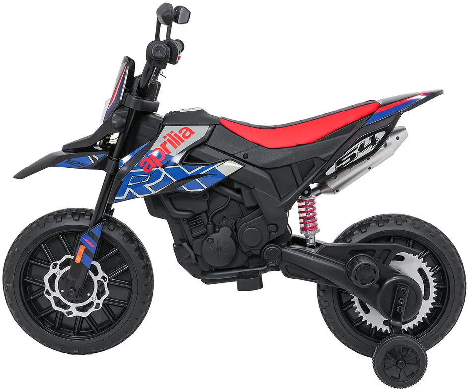 Vaikiškas elektrinis motoroleris Aprilia RX su LED žibintais ir Bluetooth, nuo 3 metų