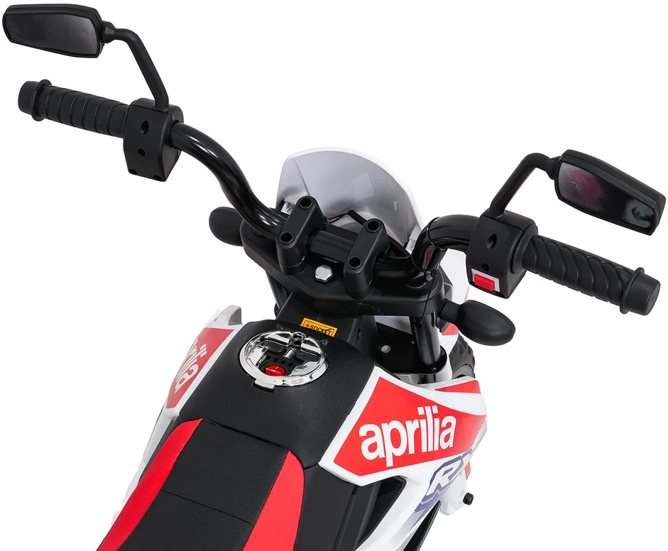 Vaikiškas elektrinis motoroleris Aprilia RX su LED žibintais ir Bluetooth, nuo 3 metų