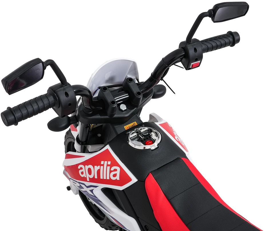 Vaikiškas elektrinis motoroleris Aprilia RX su LED žibintais ir Bluetooth, nuo 3 metų