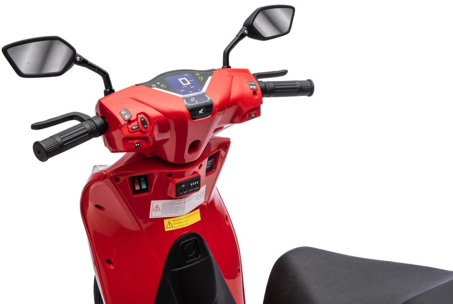 Vaikiškas elektrinis motoroleris Honda SH125i su LED šviesomis ir Bluetooth, nuo 3 metų, juodas