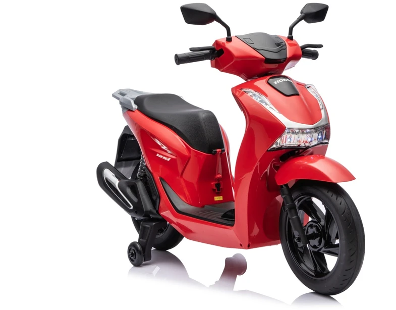 Vaikiškas elektrinis motoroleris Honda SH125i su LED šviesomis ir Bluetooth, nuo 3 metų, juodas