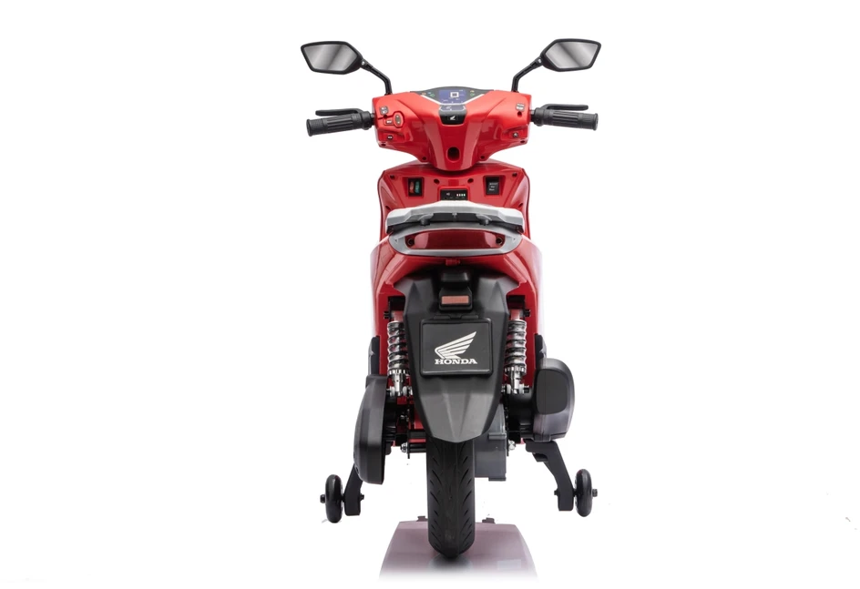 Vaikiškas elektrinis motoroleris Honda SH125i su LED šviesomis ir Bluetooth, nuo 3 metų, juodas