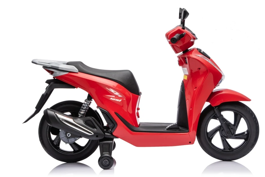 Vaikiškas elektrinis motoroleris Honda SH125i su LED šviesomis ir Bluetooth, nuo 3 metų, juodas