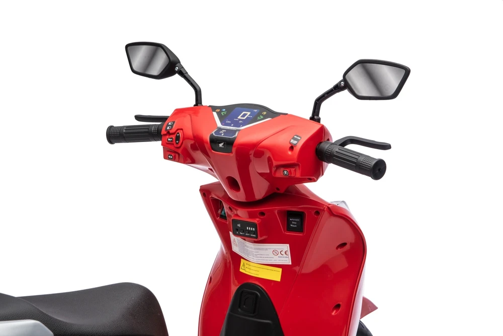 Vaikiškas elektrinis motoroleris Honda SH125i su LED šviesomis ir Bluetooth, nuo 3 metų, juodas