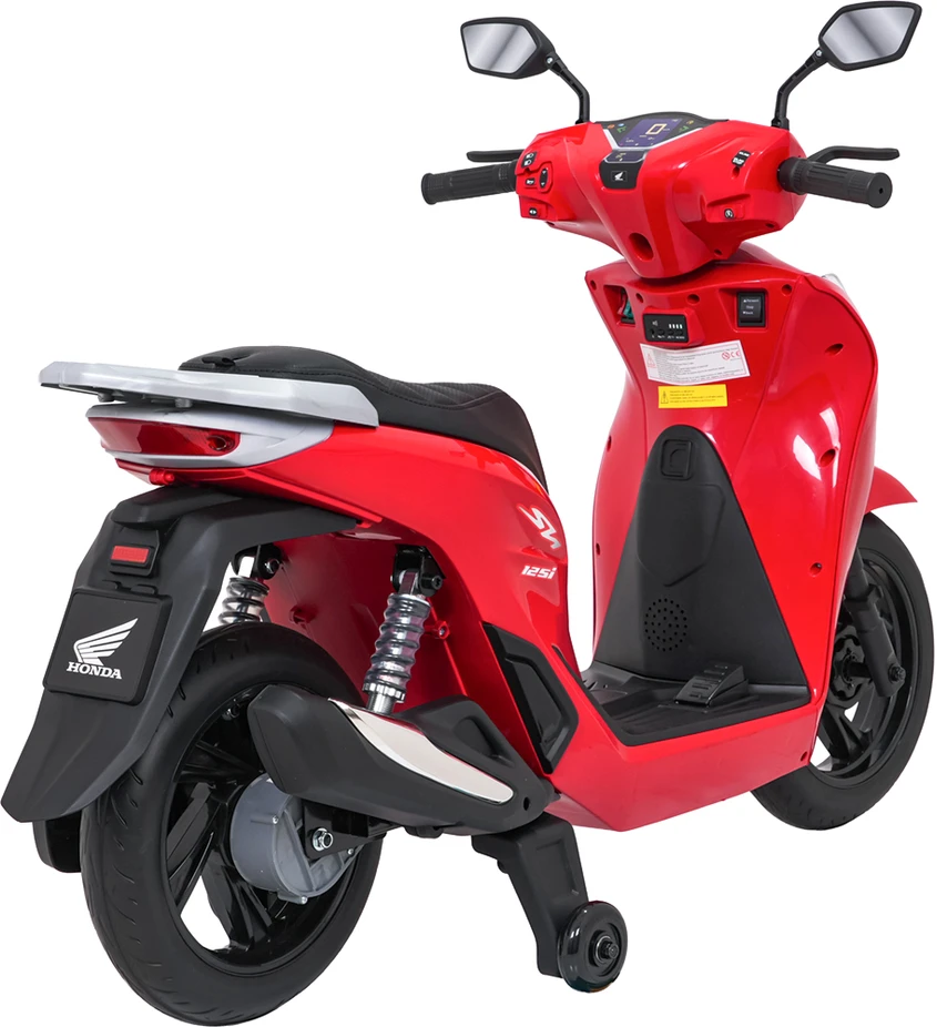 Vaikiškas elektrinis motoroleris Honda SH125i su LED šviesomis ir Bluetooth, nuo 3 metų, juodas