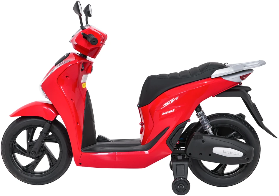 Vaikiškas elektrinis motoroleris Honda SH125i su LED šviesomis ir Bluetooth, nuo 3 metų, juodas