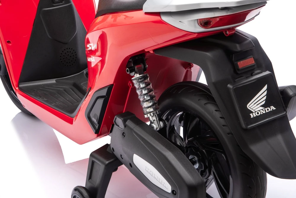 Vaikiškas elektrinis motoroleris Honda SH125i su LED šviesomis ir Bluetooth, nuo 3 metų, juodas