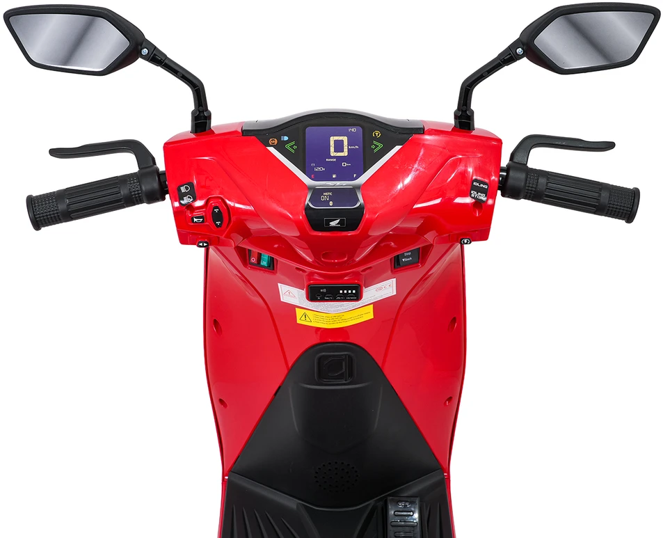 Vaikiškas elektrinis motoroleris Honda SH125i su LED šviesomis ir Bluetooth, nuo 3 metų, juodas