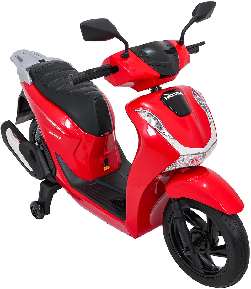Vaikiškas elektrinis motoroleris Honda SH125i su LED šviesomis ir Bluetooth, nuo 3 metų, juodas