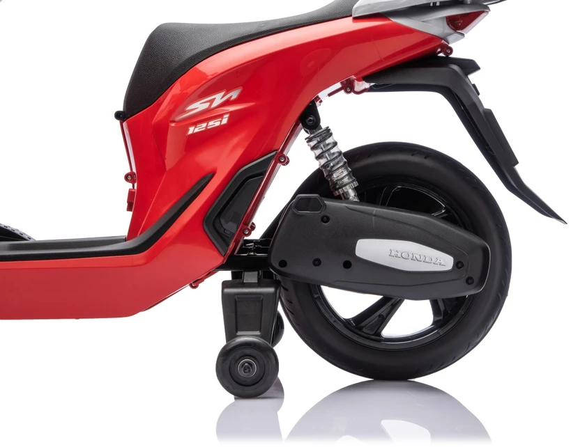Vaikiškas elektrinis motoroleris Honda SH125i su LED šviesomis ir Bluetooth, nuo 3 metų, juodas