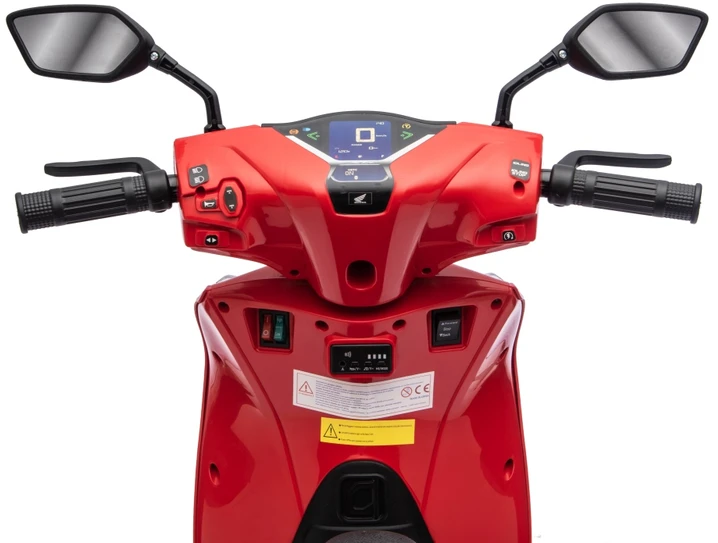 Vaikiškas elektrinis motoroleris Honda SH125i su LED šviesomis ir Bluetooth, nuo 3 metų, juodas