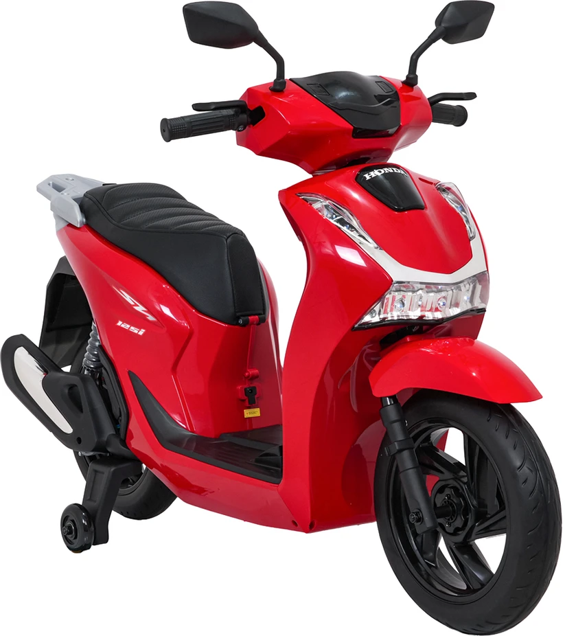 Vaikiškas elektrinis motoroleris Honda SH125i su LED šviesomis ir Bluetooth, nuo 3 metų, juodas