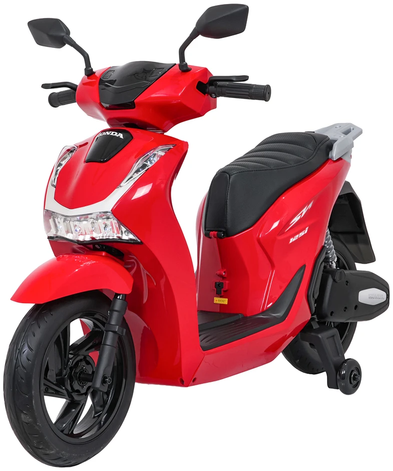 Vaikiškas elektrinis motoroleris Honda SH125i su LED šviesomis ir Bluetooth, nuo 3 metų, juodas