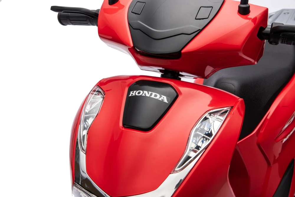 Vaikiškas elektrinis motoroleris Honda SH125i su LED šviesomis ir Bluetooth, nuo 3 metų, juodas