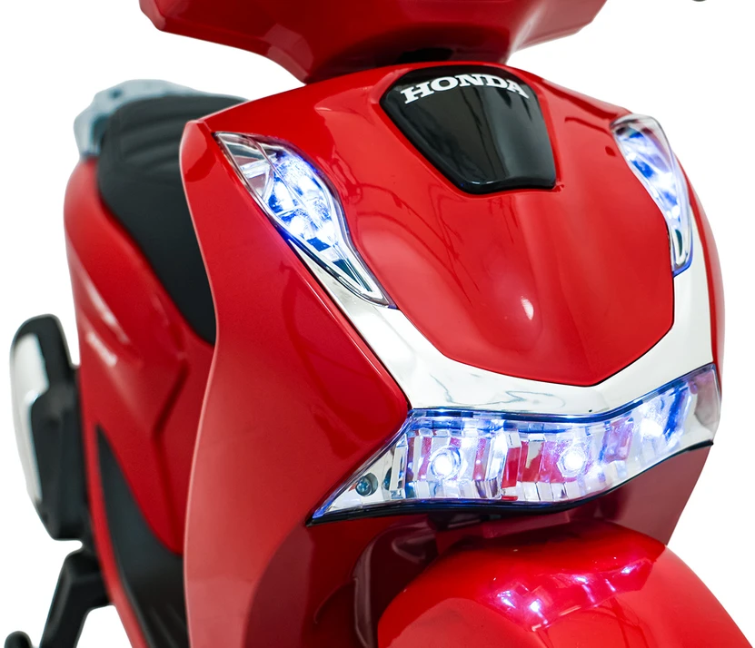 Vaikiškas elektrinis motoroleris Honda SH125i su LED šviesomis ir Bluetooth, nuo 3 metų, juodas